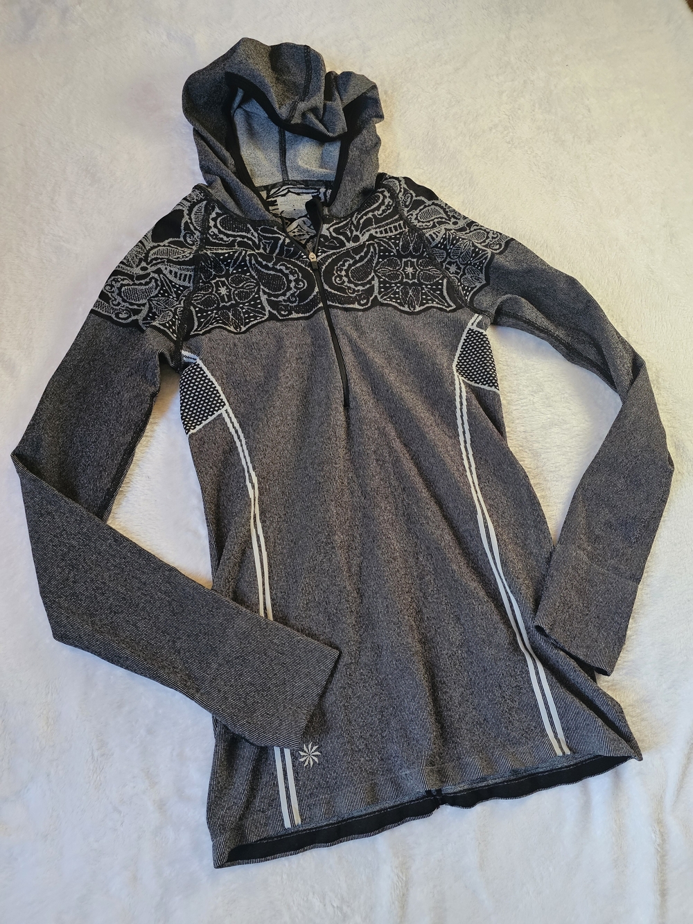 Women's Gray Hooded Active Top